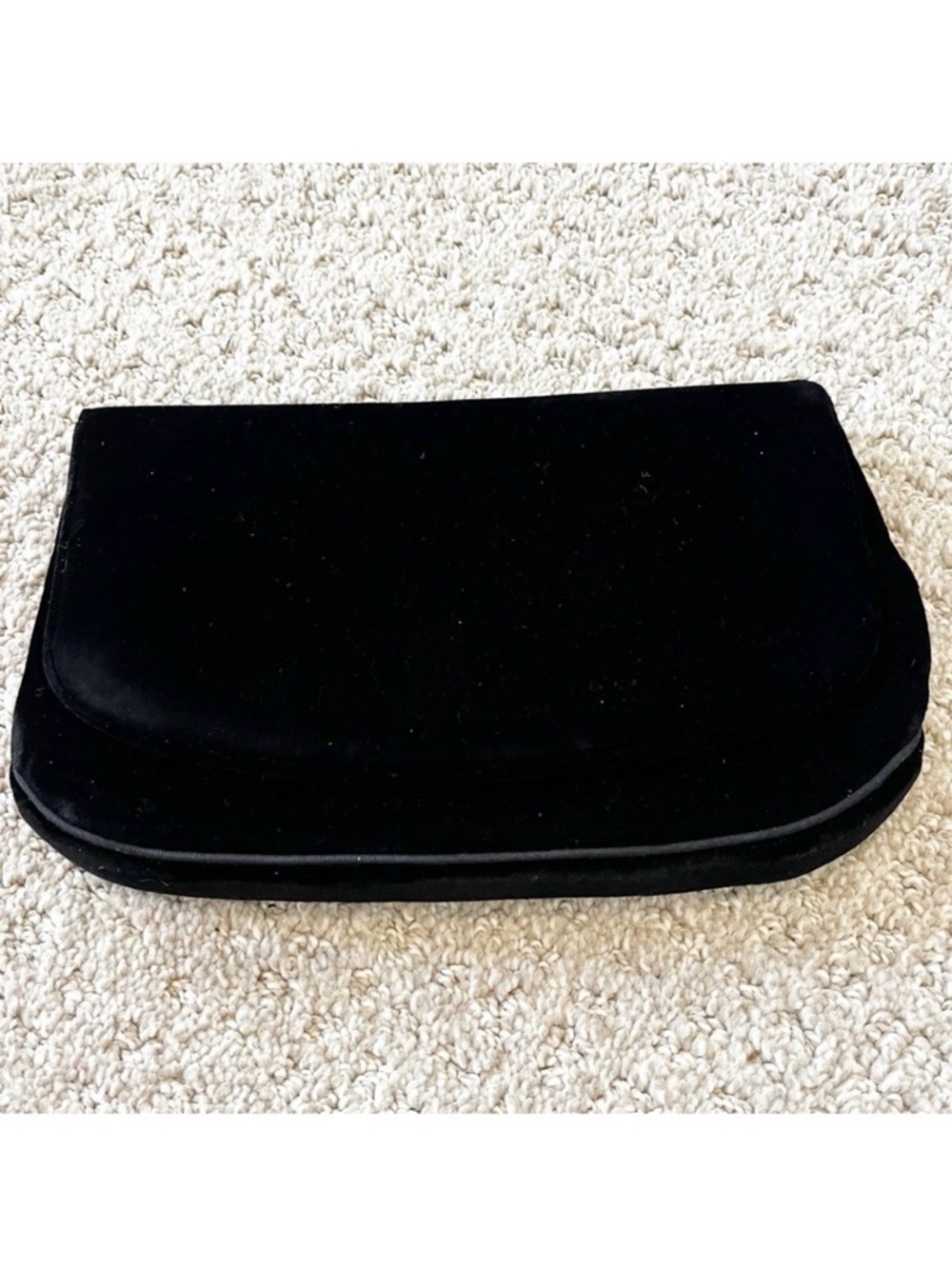 Vintage Morris Moskowitz Black Velvet Clutch Evening Formal Prom 50s Art Deco